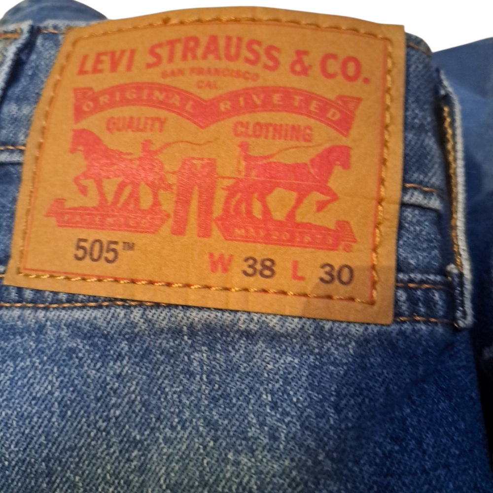Levi 505 Men's Blue Jeans 38x30 - Picture 3 of 3